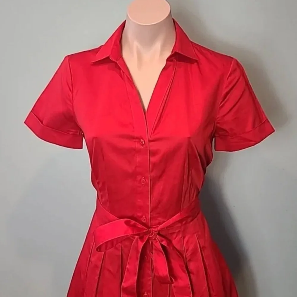 Brooks Brothers Red Belted Shirt Dress with Pockets❣️ Like New - Picture 5 of 12
